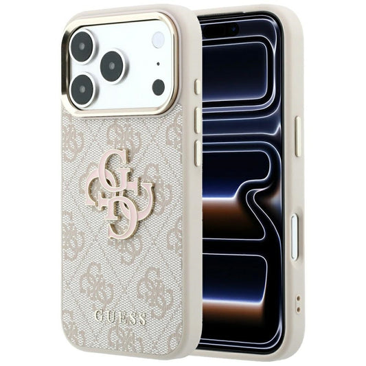 Capa para Apple iPhone 18 Pro Max / 17 Pro Max, Guess, 4G Big Resin Logo, Rosa