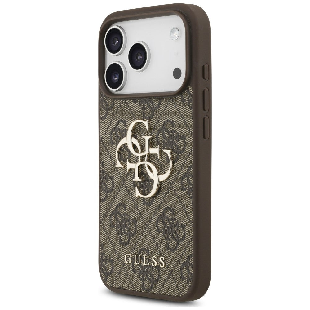 Capa para Apple iPhone 18 Pro Max / 17 Pro Max, Guess, 4G Classic Logo com Alça, Castanha