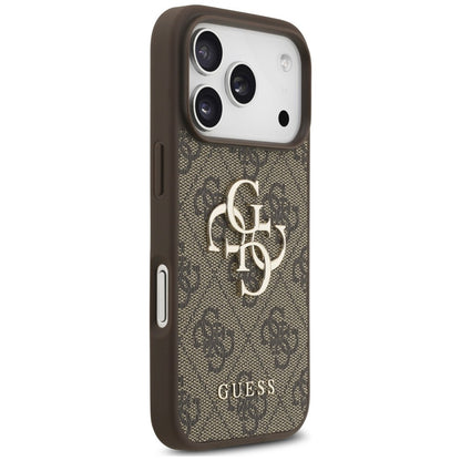 Capa para Apple iPhone 18 Pro Max / 17 Pro Max, Guess, 4G Classic Logo com Alça, Castanha