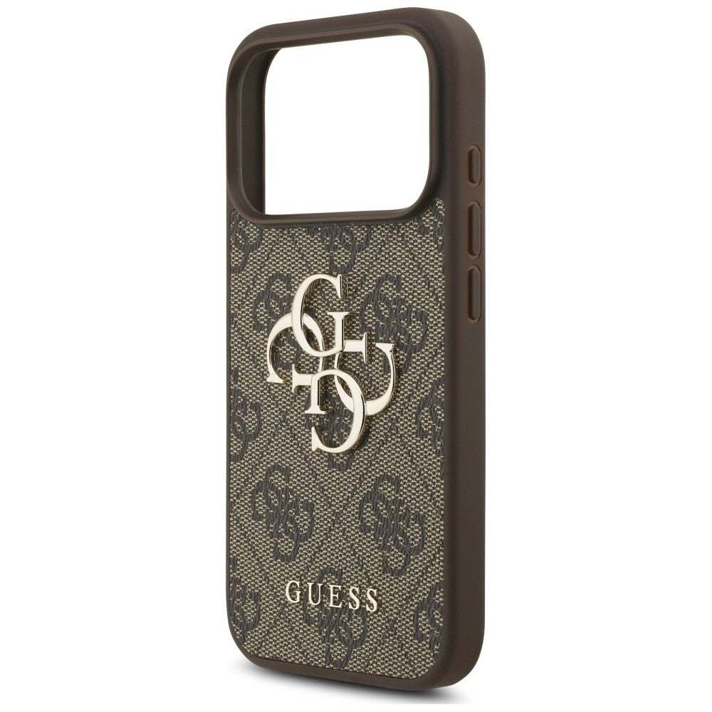 Capa para Apple iPhone 18 Pro Max / 17 Pro Max, Guess, 4G Classic Logo com Alça, Castanha