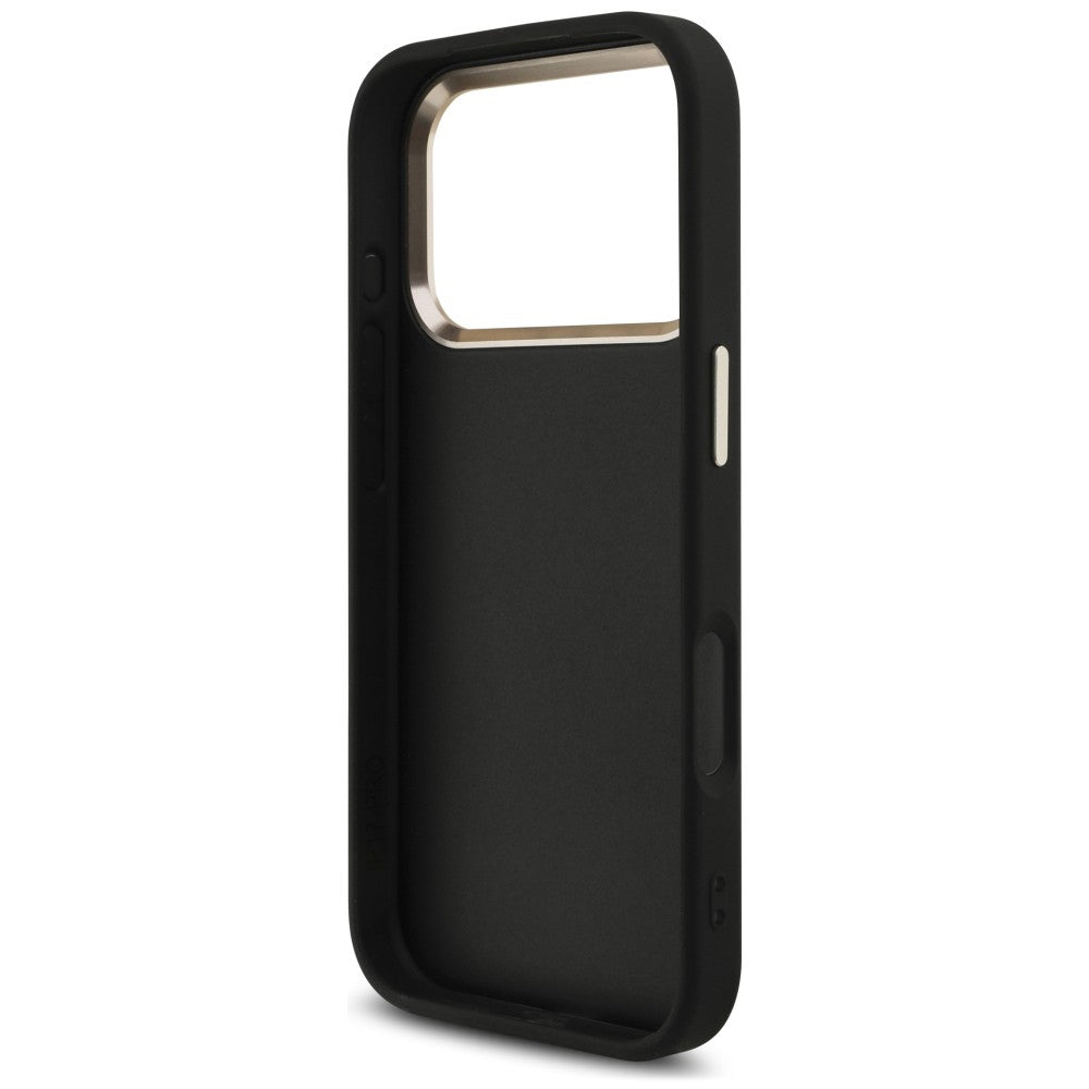 Capa para Apple iPhone 18 Pro Max / 17 Pro Max, Guess, 4G Classic Logo com Alça, Preto Dourado