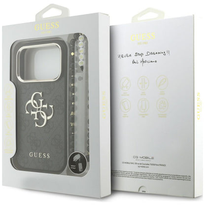 Capa para Apple iPhone 18 Pro Max / 17 Pro Max, Guess, 4G Classic Logo com Alça, Preto Dourado