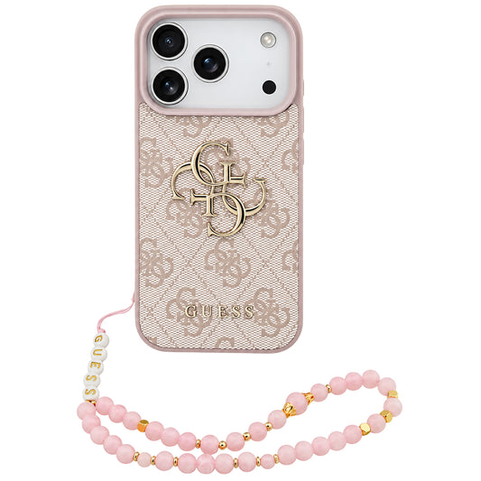 Capa para Apple iPhone 18 Pro Max / 17 Pro Max, Guess, 4G Classic Logo com Alça, Rosa