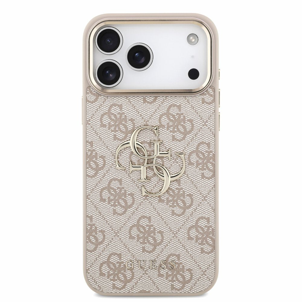 Capa para Apple iPhone 18 Pro Max / 17 Pro Max, Guess, 4G Classic Logo com Alça, Rosa Dourado