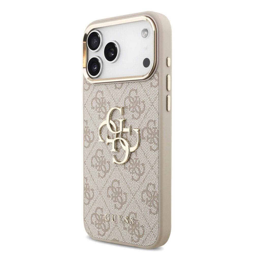 Capa para Apple iPhone 18 Pro Max / 17 Pro Max, Guess, 4G Classic Logo com Alça, Rosa Dourado