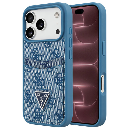 Capa para Apple iPhone 18 Pro Max / 17 Pro Max, Guess, 4G Double Card Triangle, Azul