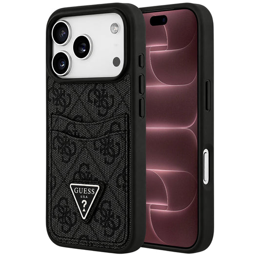 Capa para Apple iPhone 18 Pro Max / 17 Pro Max, Guess, 4G Double Card Triangle, Preta