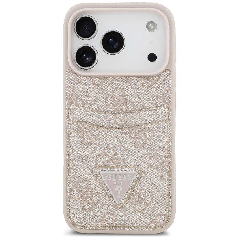 Capa para Apple iPhone 18 Pro Max / 17 Pro Max, Guess, 4G Double Card Triangle, Rosa