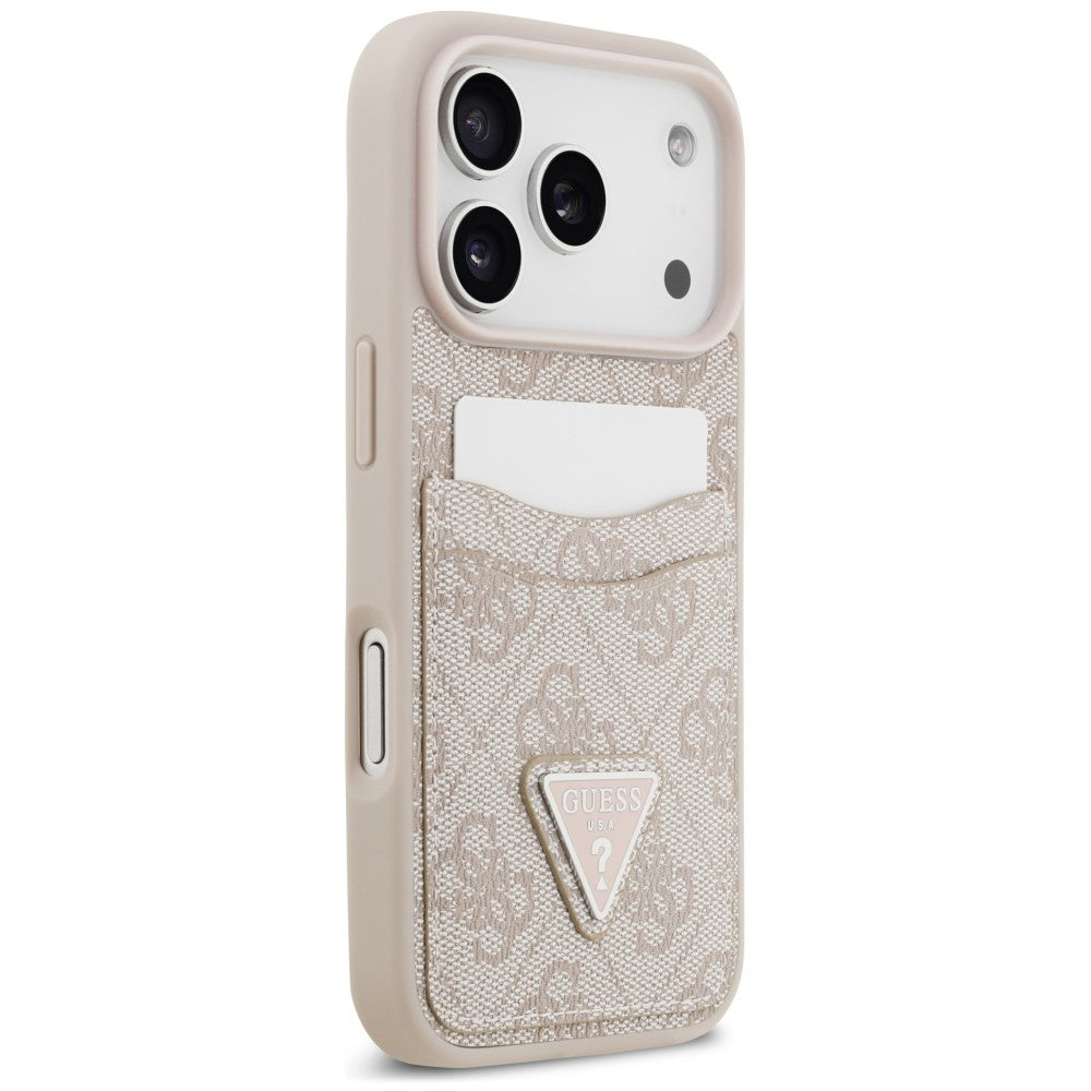 Capa para Apple iPhone 18 Pro Max / 17 Pro Max, Guess, 4G Double Card Triangle, Rosa
