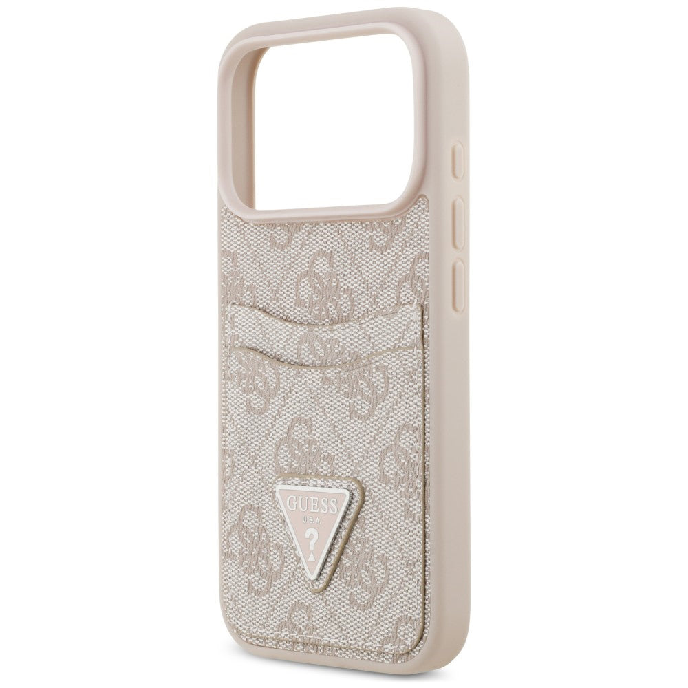 Capa para Apple iPhone 18 Pro Max / 17 Pro Max, Guess, 4G Double Card Triangle, Rosa