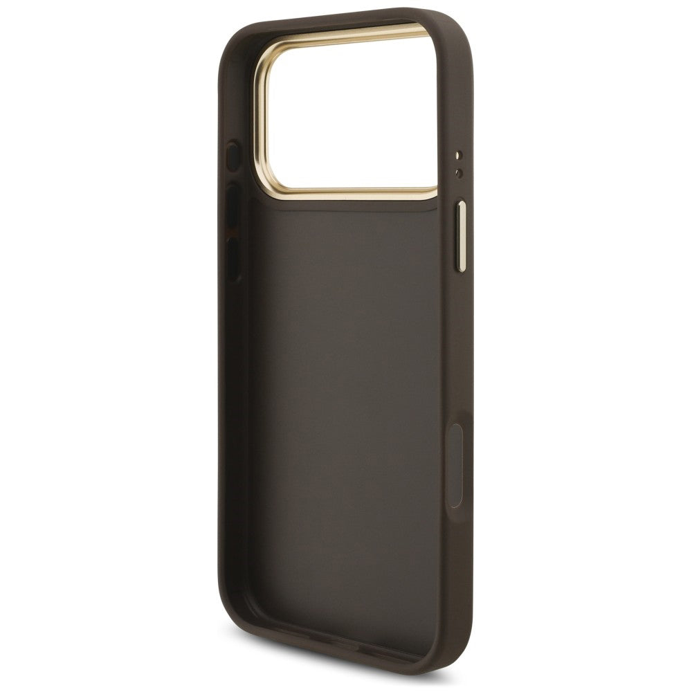 Capa para Apple iPhone 18 Pro Max / 17 Pro Max, Guess, Big 4G Classic Logo & Big Strap Metal Buttons, Castanha