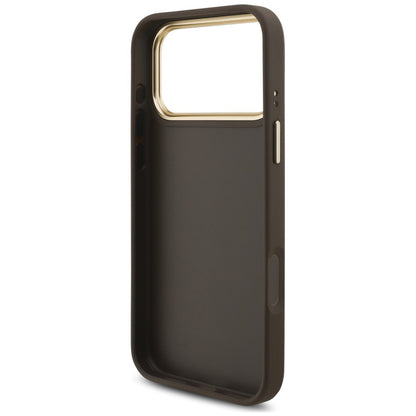 Capa para Apple iPhone 18 Pro Max / 17 Pro Max, Guess, Big 4G Classic Logo & Big Strap Metal Buttons, Castanha