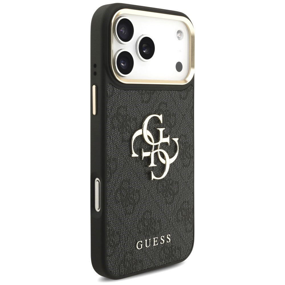 Capa para Apple iPhone 18 Pro Max / 17 Pro Max, Guess, Big 4G Classic Logo & Big Strap Metal Buttons, Preta