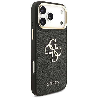 Capa para Apple iPhone 18 Pro Max / 17 Pro Max, Guess, Big 4G Classic Logo & Big Strap Metal Buttons, Preta