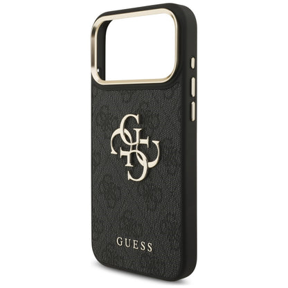 Capa para Apple iPhone 18 Pro Max / 17 Pro Max, Guess, Big 4G Classic Logo & Big Strap Metal Buttons, Preta