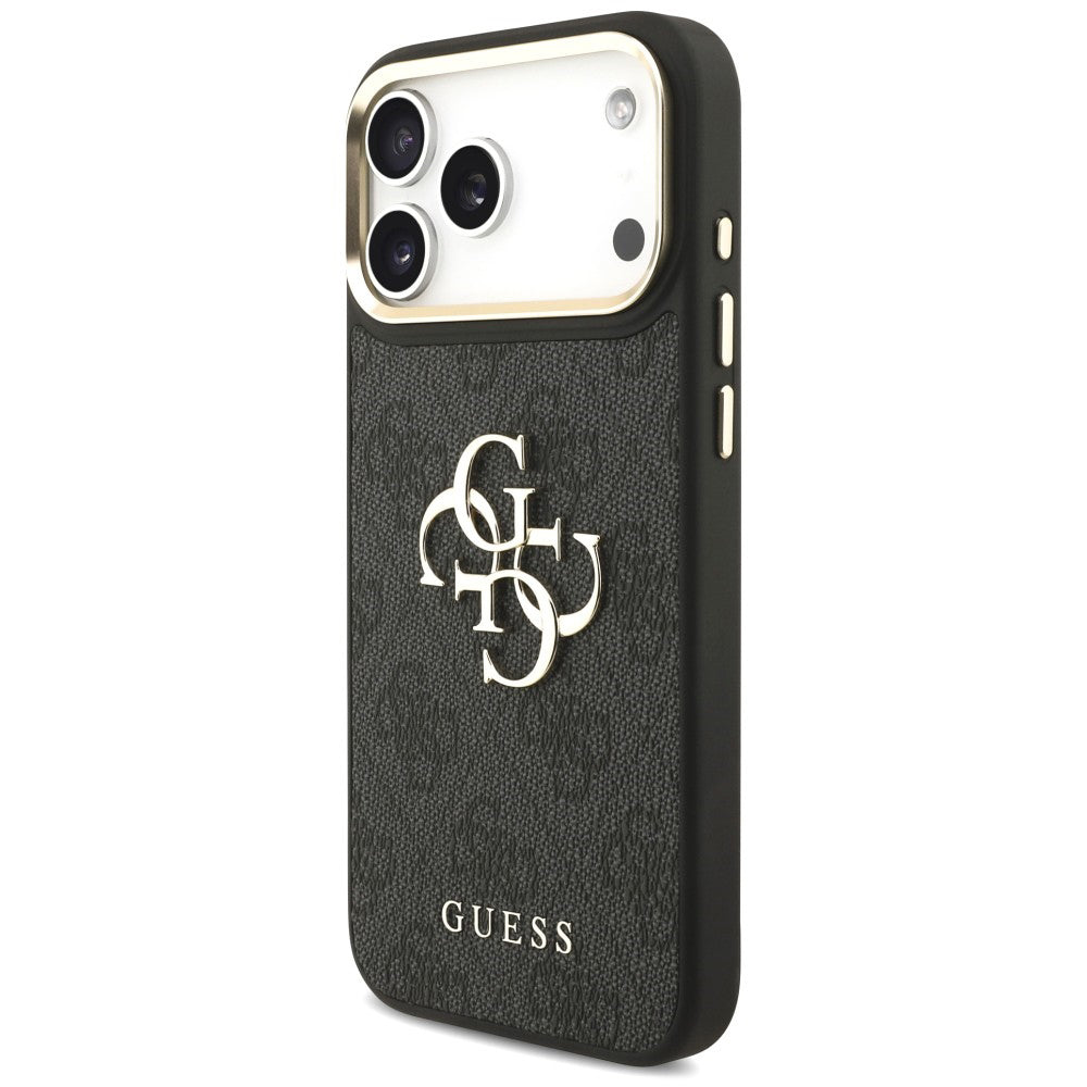 Capa para Apple iPhone 18 Pro Max / 17 Pro Max, Guess, Big 4G Classic Logo & Big Strap Metal Buttons, Preta