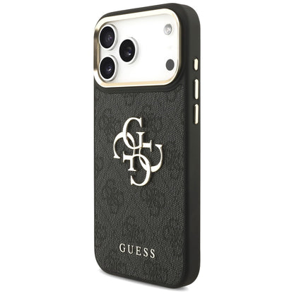 Capa para Apple iPhone 18 Pro Max / 17 Pro Max, Guess, Big 4G Classic Logo & Big Strap Metal Buttons, Preta