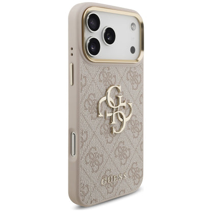 Capa para Apple iPhone 18 Pro Max / 17 Pro Max, Guess, Big 4G Classic Logo & Big Strap Metal Buttons, Rosa