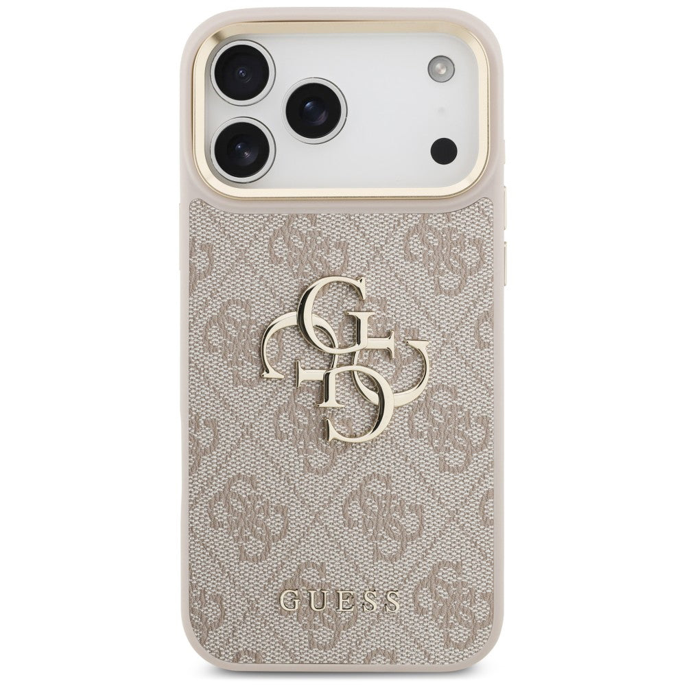 Capa para Apple iPhone 18 Pro Max / 17 Pro Max, Guess, Big 4G Classic Logo & Big Strap Metal Buttons, Rosa