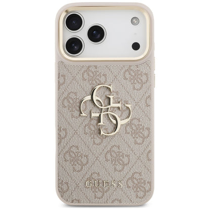 Capa para Apple iPhone 18 Pro Max / 17 Pro Max, Guess, Big 4G Classic Logo & Big Strap Metal Buttons, Rosa