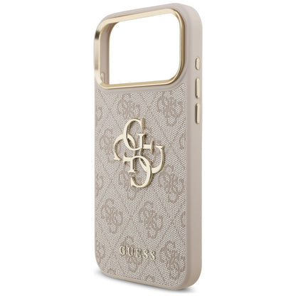Capa para Apple iPhone 18 Pro Max / 17 Pro Max, Guess, Big 4G Classic Logo & Big Strap Metal Buttons, Rosa