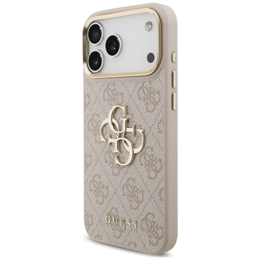 Capa para Apple iPhone 18 Pro Max / 17 Pro Max, Guess, Big 4G Classic Logo & Big Strap Metal Buttons, Rosa