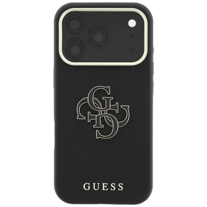 Capa para Apple iPhone 18 Pro Max / 17 Pro Max, Guess, Logo Grande em Resina Granulada, Preta