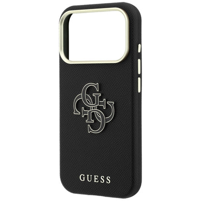 Capa para Apple iPhone 18 Pro Max / 17 Pro Max, Guess, Logo Grande em Resina Granulada, Preta
