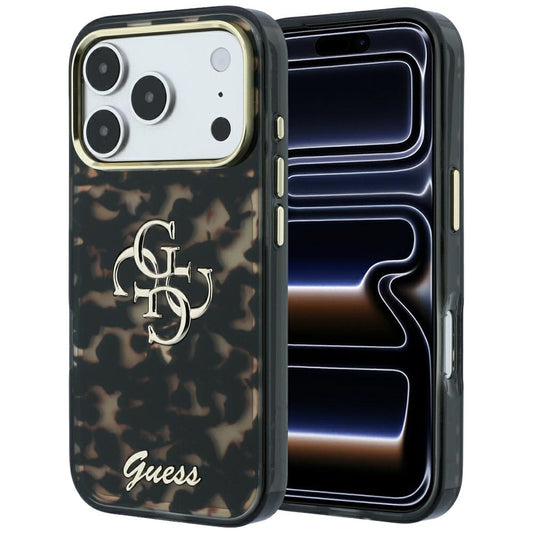 Capa para Apple iPhone 18 Pro Max / 17 Pro Max, Guess, IML 4G Metal Script, Castanha