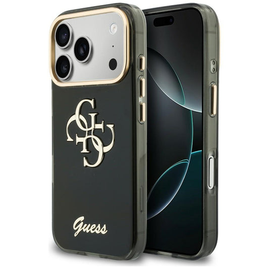 Capa para Apple iPhone 18 Pro Max / 17 Pro Max, Guess, IML 4G Metal Script, Preta