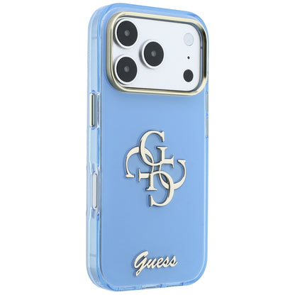 Capa para Apple iPhone 18 Pro Max / 17 Pro Max, Guess, IML 4G Metal Script, Azul