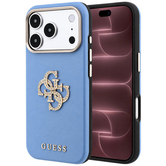 Capa para Apple iPhone 18 Pro Max / 17 Pro Max, Guess, Smooth Big Strass Logo, Azul-claro