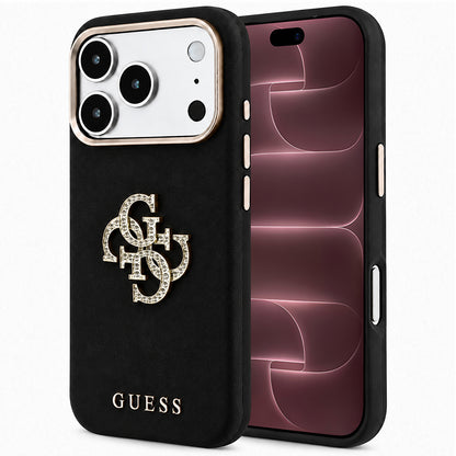 Capa para Apple iPhone 18 Pro Max / 17 Pro Max, Guess, Smooth Big Strass Logo, Preta