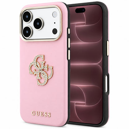 Capa para Apple iPhone 18 Pro Max / 17 Pro Max, Guess, Smooth Big Strass Logo, Rosa