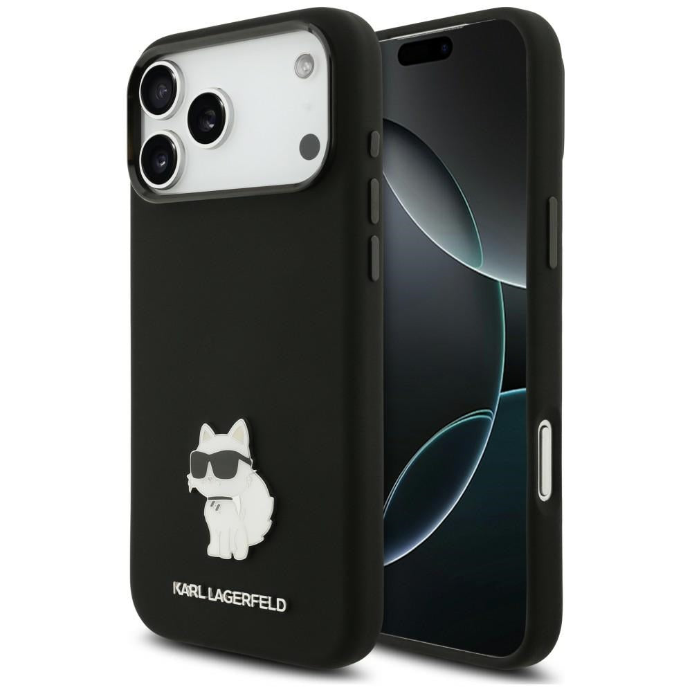 Case for Apple iPhone 18 Pro Max / 17 Pro Max, Karl Lagerfeld, Choupette Metal Pin, Black