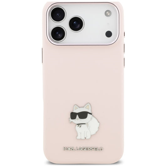 Capa para Apple iPhone 18 Pro Max / 17 Pro Max, Karl Lagerfeld, Choupette Metal Pin, Rosa