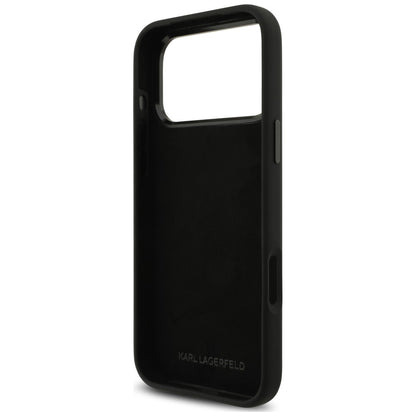 Capa para Apple iPhone 18 Pro Max / 17 Pro Max, Karl Lagerfeld, Karl & Choupette Metal Pin, Preta