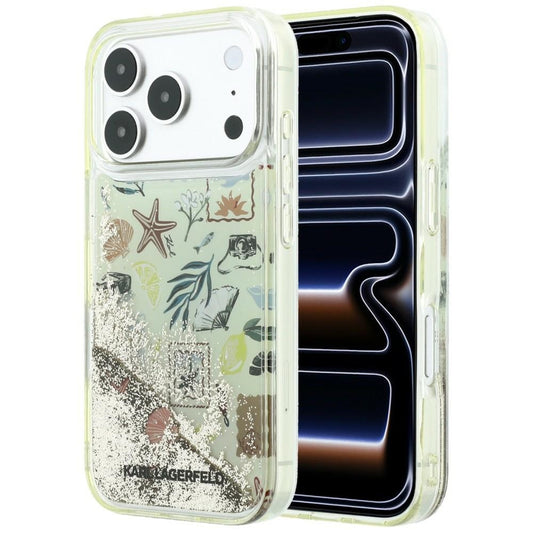Capa para Apple iPhone 18 Pro Max / 17 Pro Max, Karl Lagerfeld, Liquid Glitter Beach and Sand, Bege