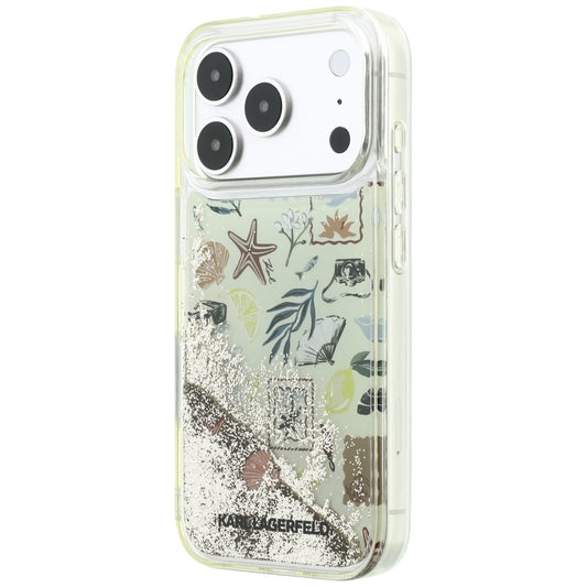 Capa para Apple iPhone 18 Pro Max / 17 Pro Max, Karl Lagerfeld, Liquid Glitter Beach and Sand, Bege