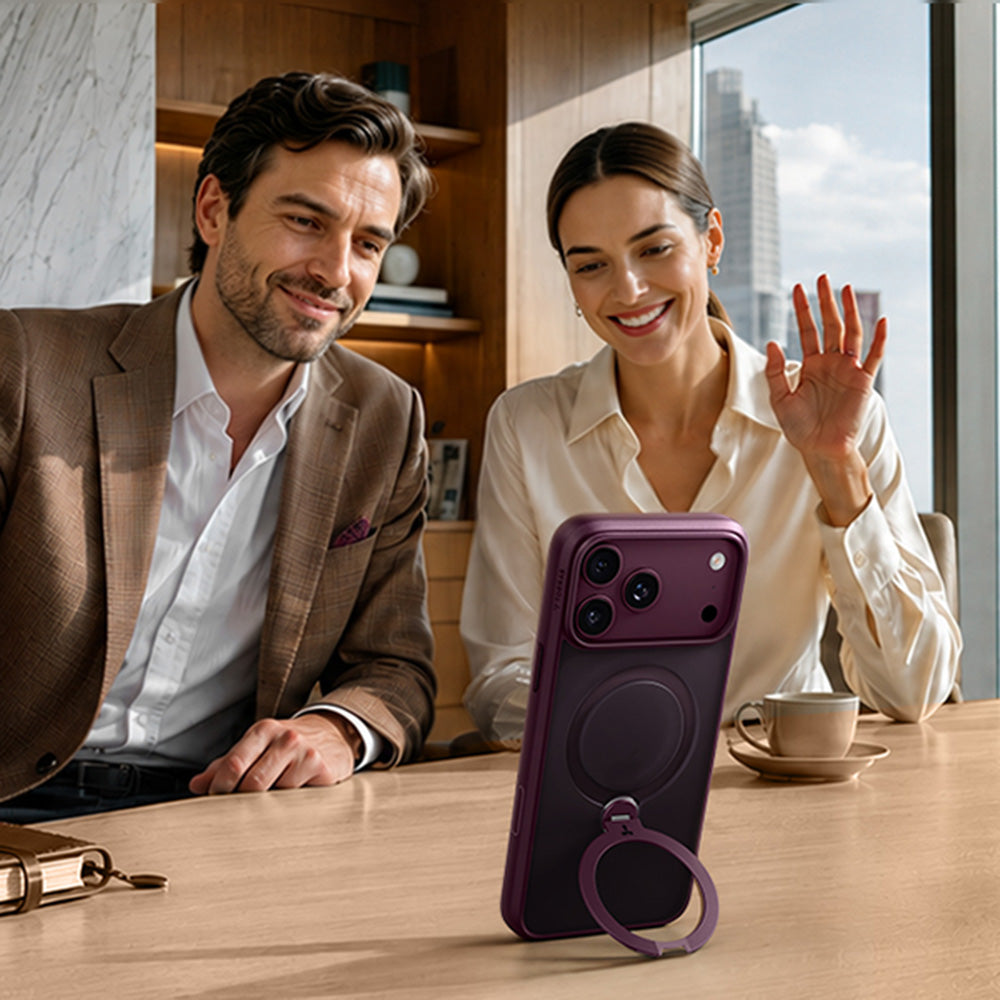 Capa MagSafe para Apple iPhone 18 Pro Max / 17 Pro Max, Torras, Ostand Spin, Roxo