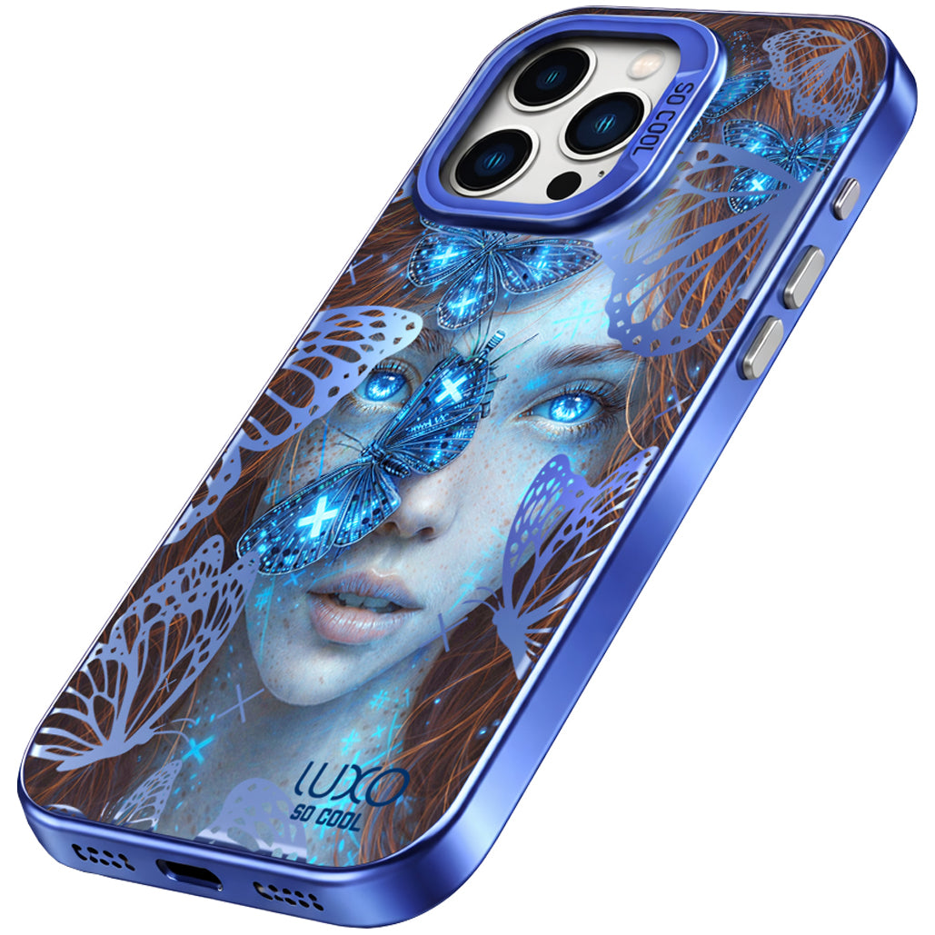 Capa para Apple iPhone 14 Pro Max, LUXO So CooL, ArcadiA Butterfly Girl, Multicolor