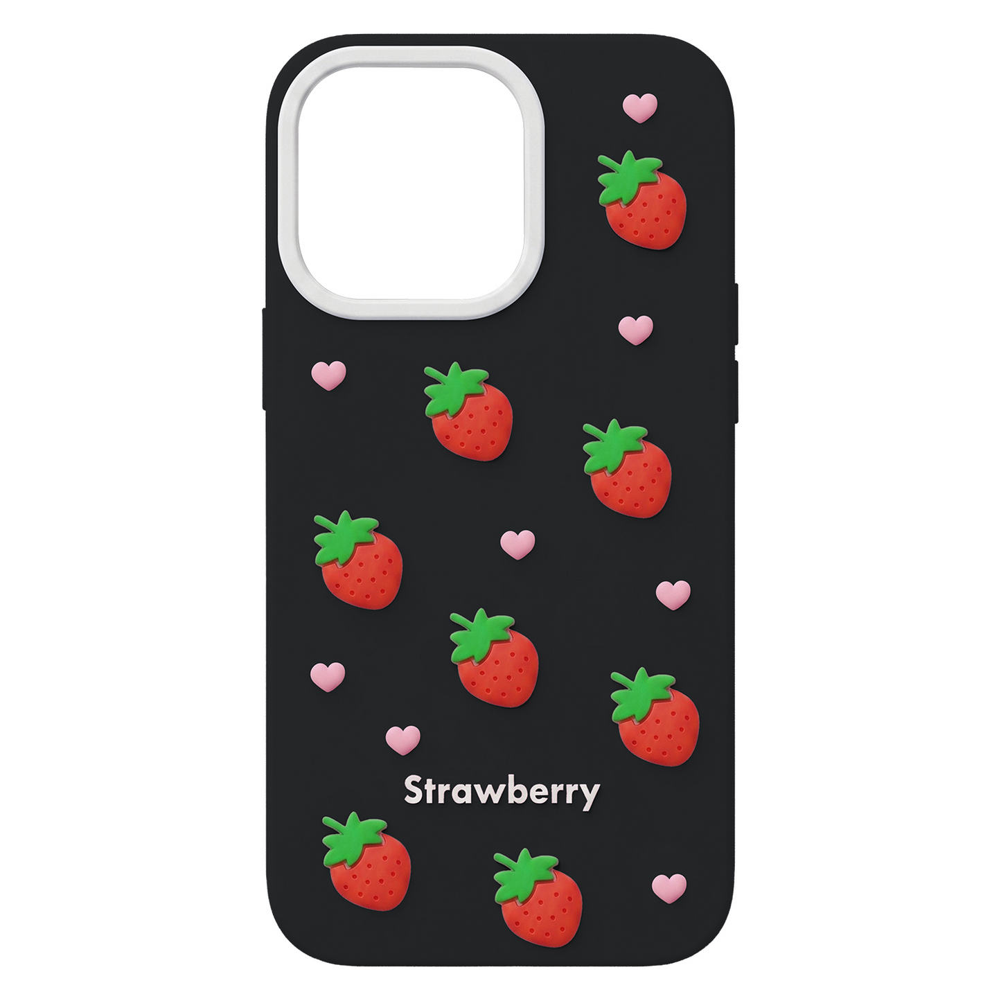Capa para Apple iPhone 16 Pro Max, OEM, Strawberry, Preta