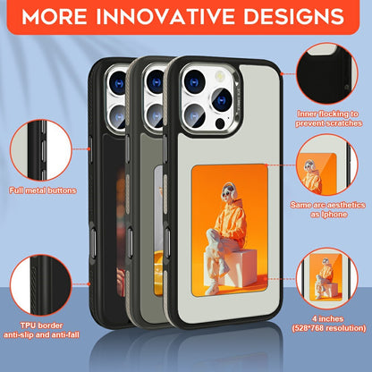 Capa para Apple iPhone 16 Pro, OEM, Ecrã Personalizado E-Ink (4 polegadas), Branco