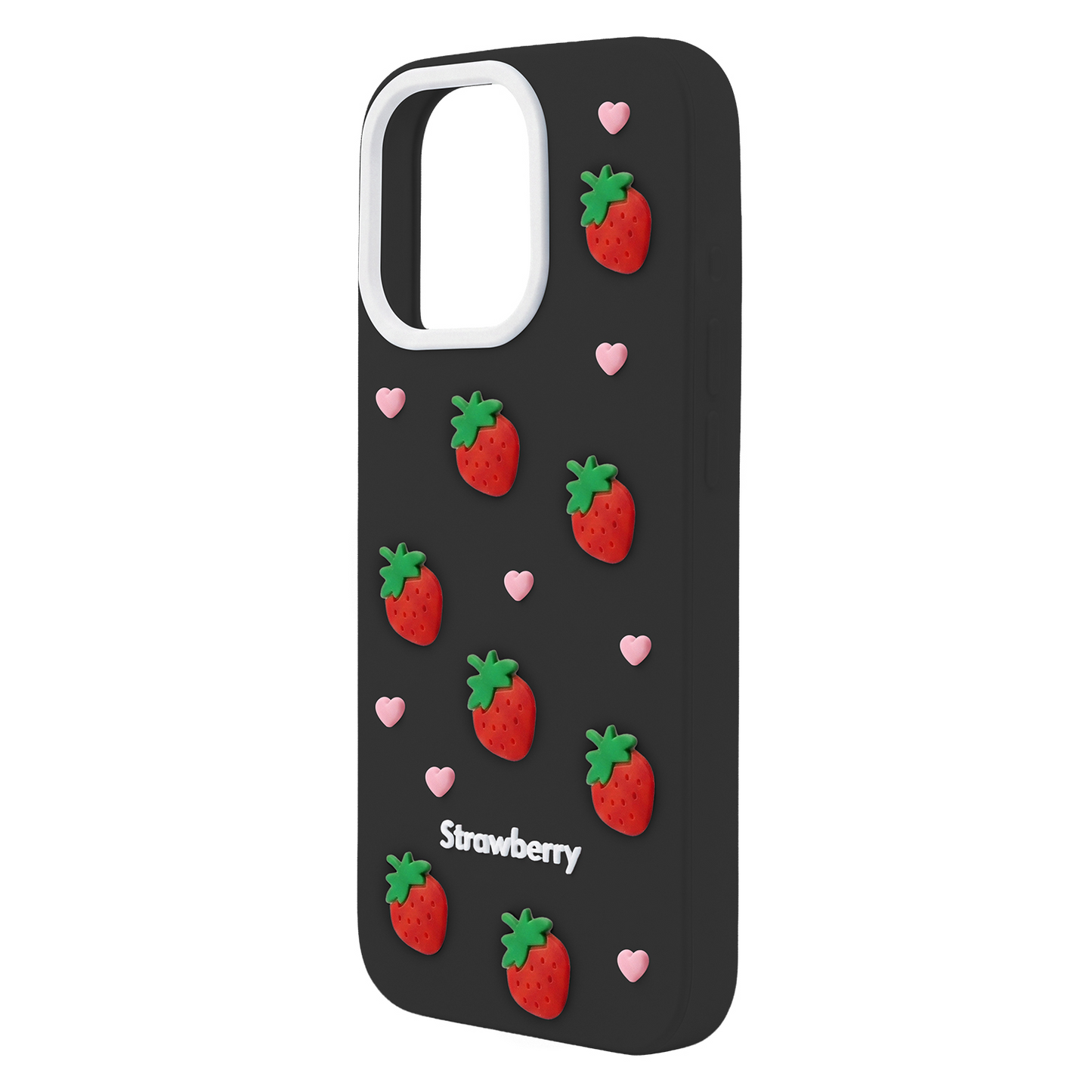 Capa para Apple iPhone 17 Pro, OEM, Strawberry, Preta