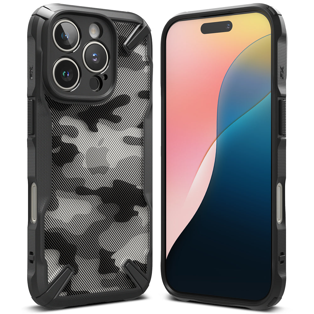 Capa para Apple iPhone 16 Pro, Ringke, Fusion X Camo, Preto 