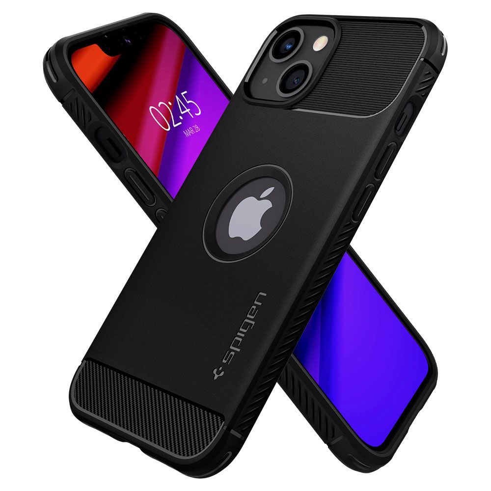 Capa para Apple iPhone 13, Spigen, Rugged Armor, Preta ACS03518