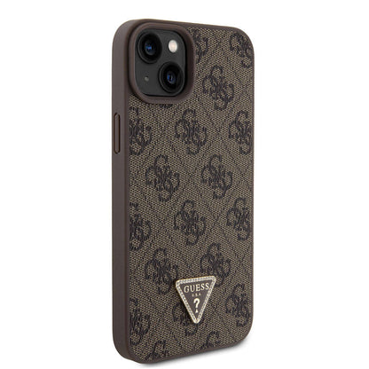 Capa para Apple iPhone 15 Plus, Guess, Crossbody 4G Metal Logo, Marrom, Reembalada