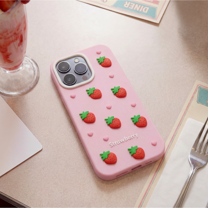 Capa para Apple iPhone 15 / 14 / 13, OEM, Morango, Rosa