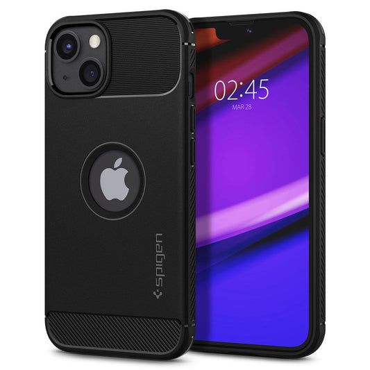 Capa para Apple iPhone 13, Spigen, Rugged Armor, Preta ACS03518