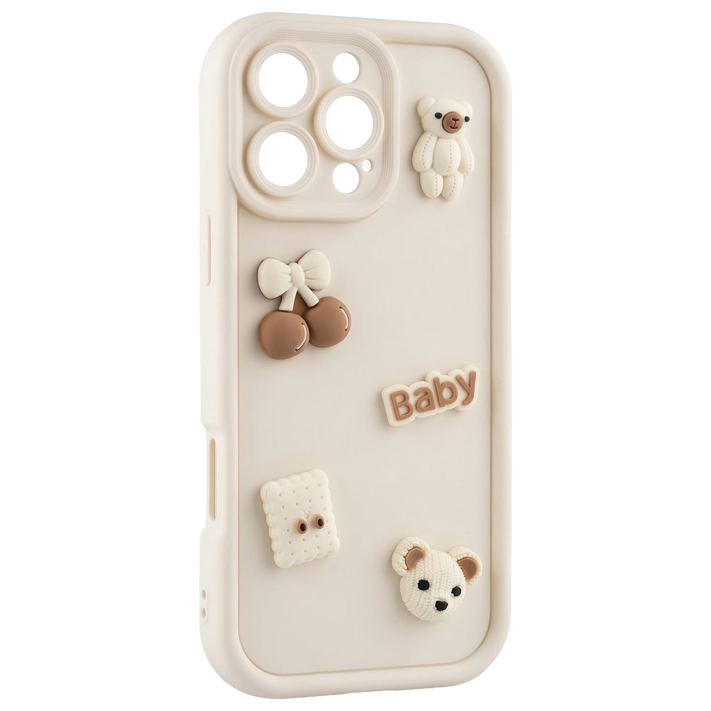 Capa para Apple iPhone 12, OEM, Ultra Trendy 3D Bear, Bege